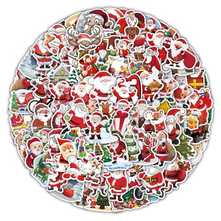 Julstickers - olika motiv - 100st