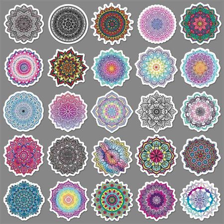 Mandala stickers till scrapbooking - olika - 50st