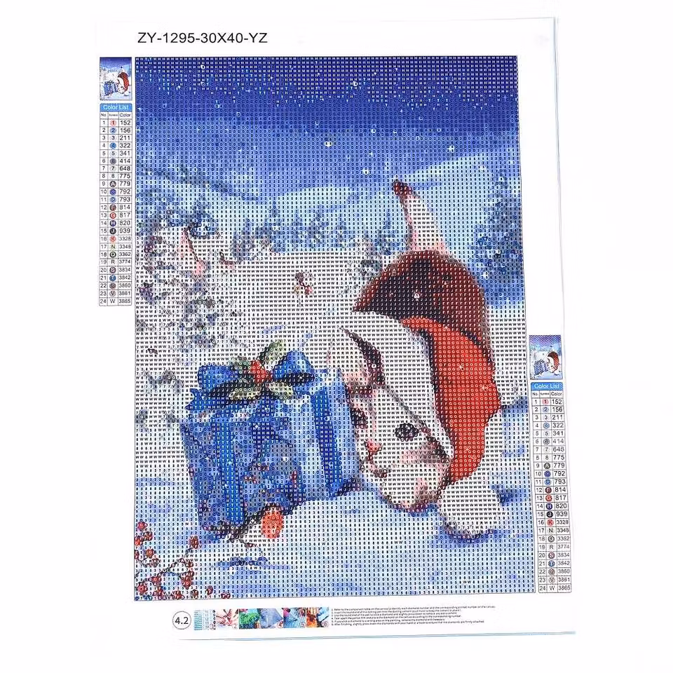 Katt med julklapp - Diamond Painting   - 40x30