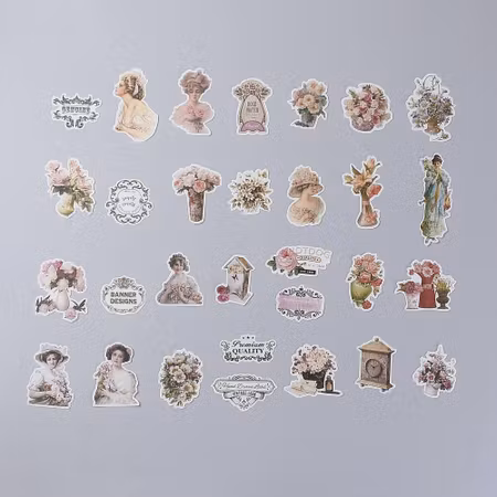 Stickers till scrapbooking  vintage motiv 60st