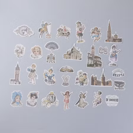 Stickers till scrapbooking  vintage motiv 60st