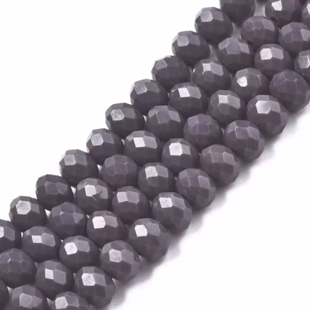 Facetterad glaspärla rondell - 8x6mm - medium lila - sträng - ca 72st
