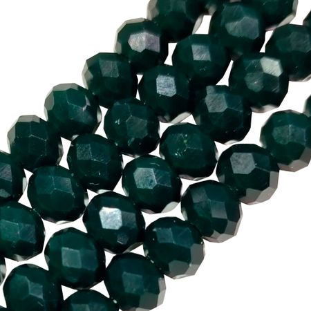 Facetterad glaspärla rondell - 8x6mm - mörk skiffergrå - sträng - ca 72st