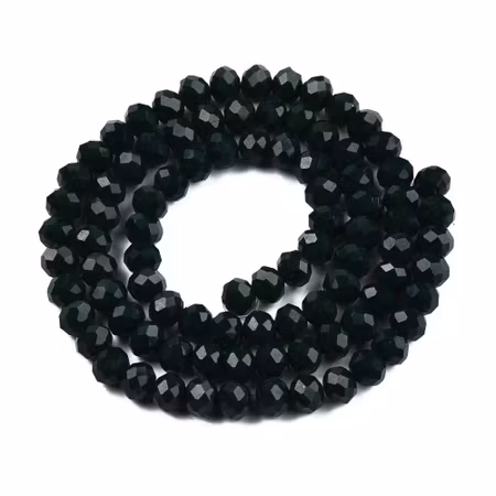 Facetterad glaspärla rondell - 4x3mm - mörk grön - sträng - ca 130st
