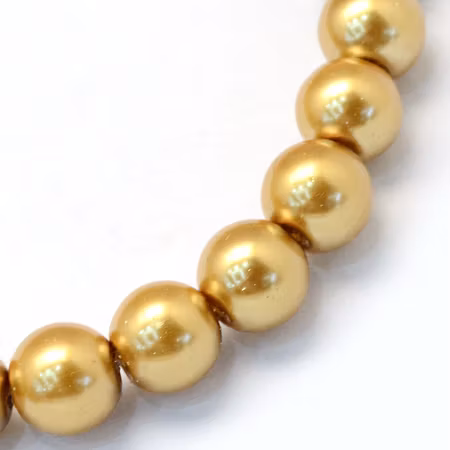 Vaxade glaspärlor - 8-9mm - guld röd - 20-p