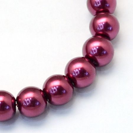Vaxade glaspärlor - 8-9mm - mellan violett röd - 20-p