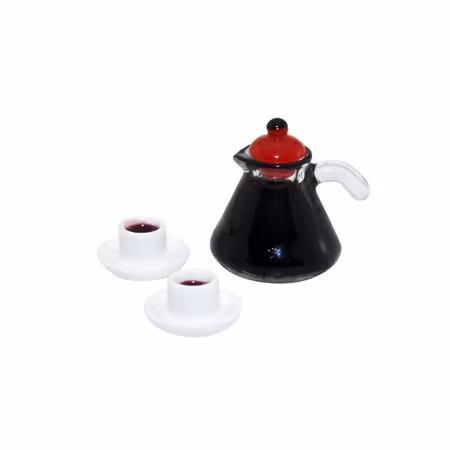 **Miniatyr** kaffekanna med koppar