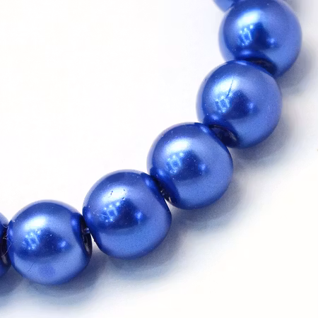 Vaxade glaspärlor - 12mm - royal blå - 10-p