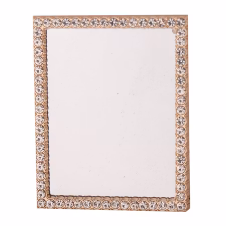 **Miniatyr** Guld spegel med bling - rektangulär
