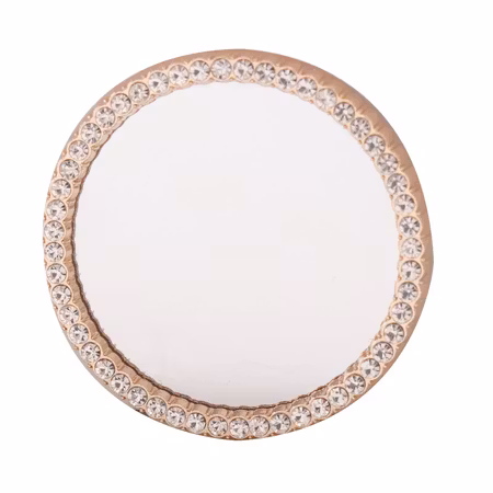 **Miniatyr** Guld spegel med bling - rund