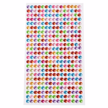 Självhäftande akryl Rhinestone strass stickers - färgglada