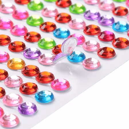 Självhäftande akryl Rhinestone strass stickers - färgglada