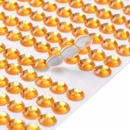 Självhäftande akryl Rhinestone strass stickers - gul orange