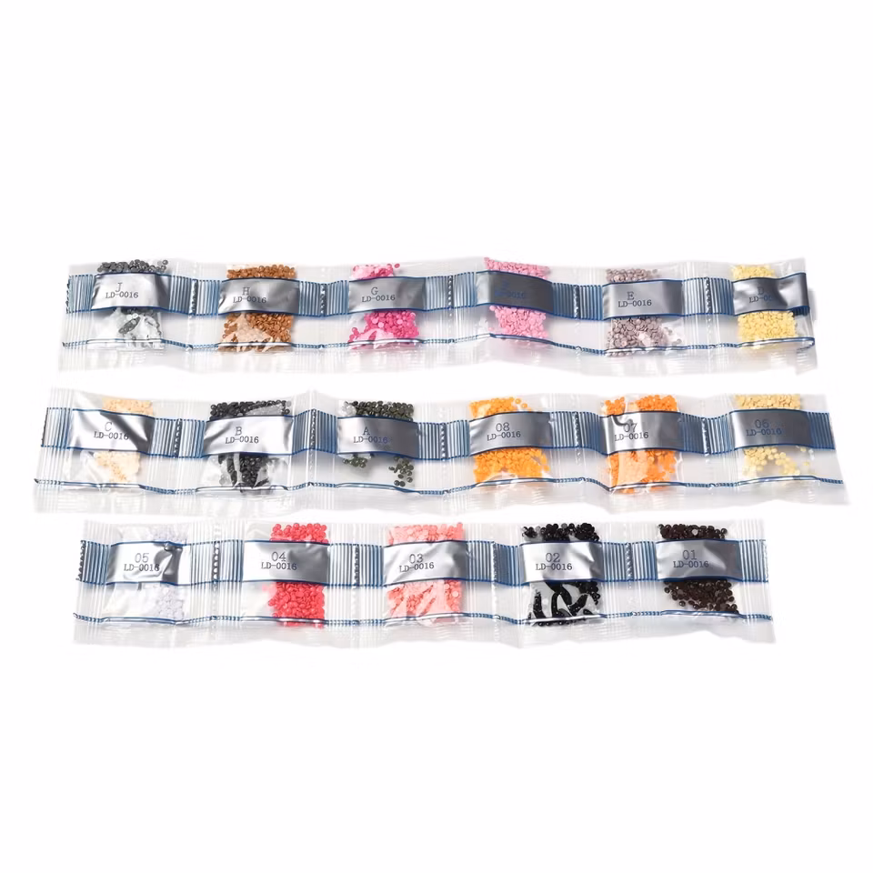 Klistermärken - Diamond Painting   - roliga djurmotiv - 9st