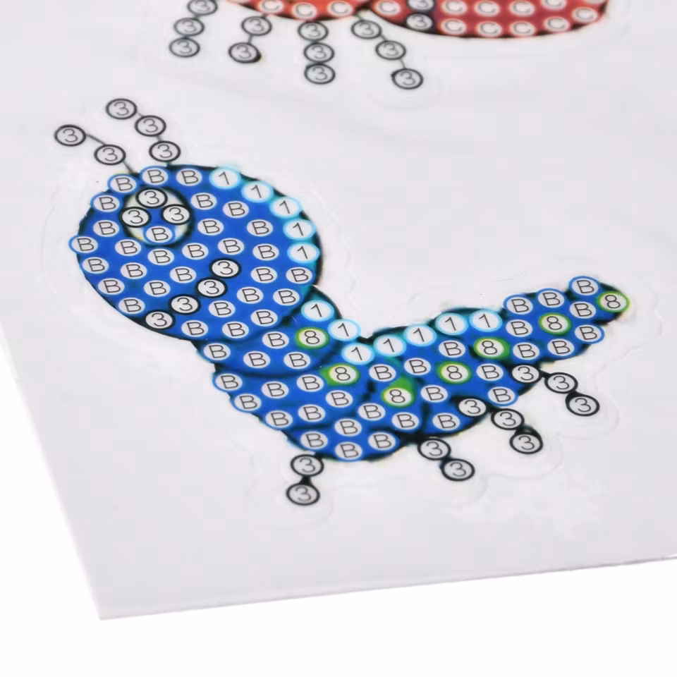 Klistermärken - Diamond Painting   - insektsmotiv - 9st