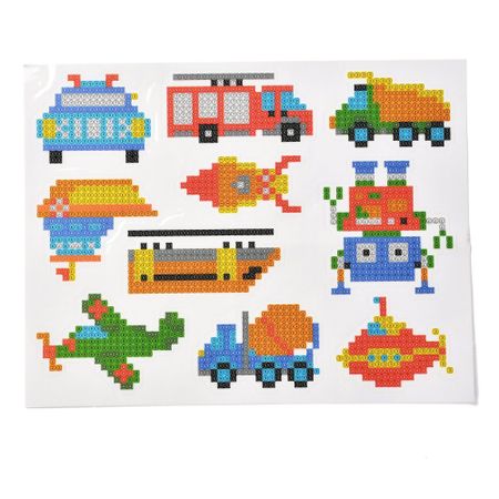Klistermärken - Diamond Painting   - transportmotiv - 9st