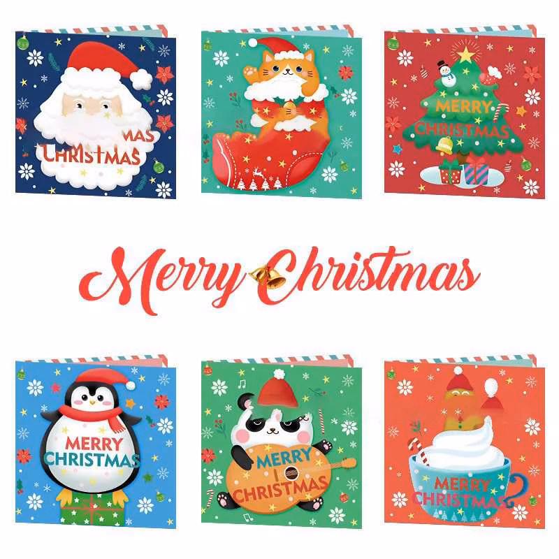 Julkort - Diamond Painting   - 6st 15x30cm