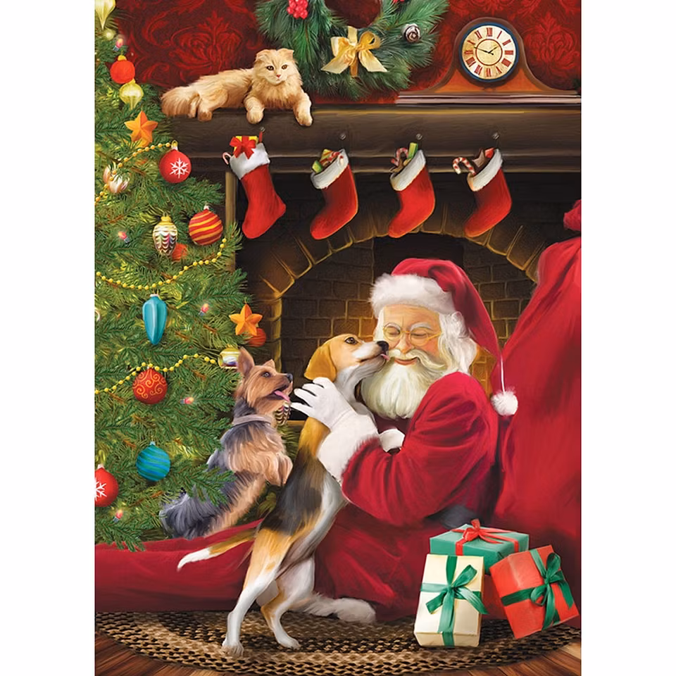 Tomte med hundar - Diamond Painting   - 40x30