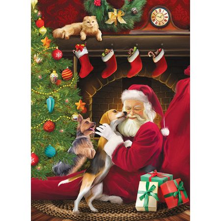 Tomte med hundar - Diamond Painting   - 40x30