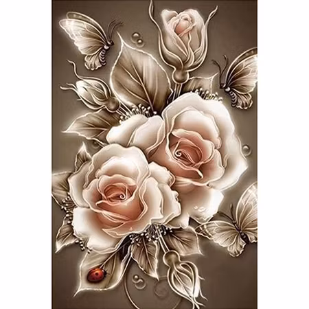 Rosor - Diamond Painting   - 40x30