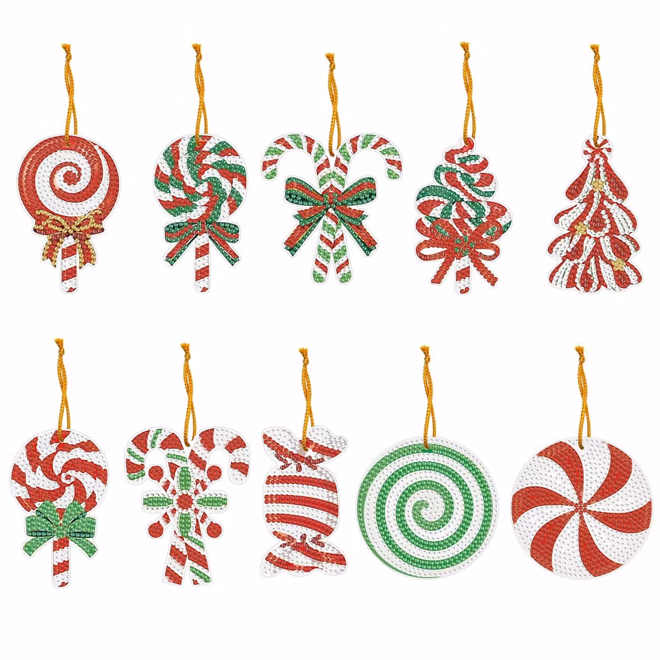 Julhänge / nyckelring - Diamond Painting   - 10st