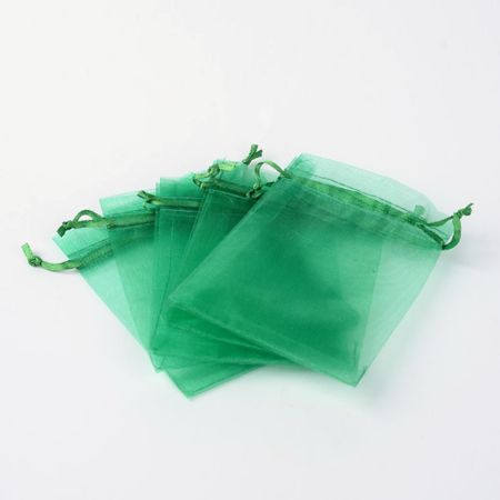 Organza / smycke påse grön ca12x9, 5-pack