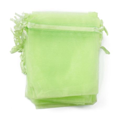 Organza / smycke påse lime grön ca12x9, 5-pack
