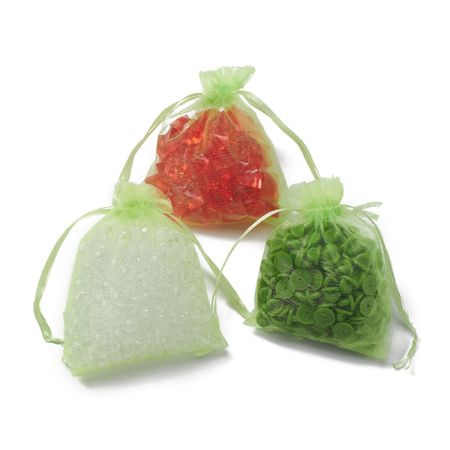 Organza / smycke påse lime grön ca12x9, 5-pack