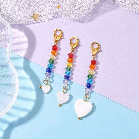 Charms - Berlock - snäckskals hjärta  - 3-pack