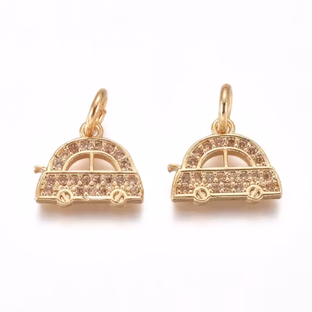 Charms - Berlock - bil med bling - mässing