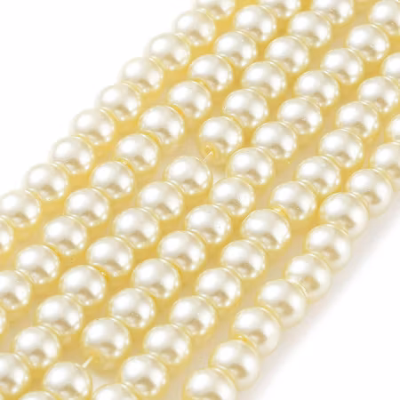 Vaxade glaspärlor - 6-7 mm - lemon chiffon - 25-p