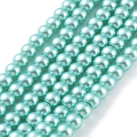 Vaxade glaspärlor - 6-7 mm - medium aqua marin - 25-p