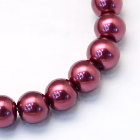 Vaxade glaspärlor - 6-7 mm - mellan violett röd  - 25-p