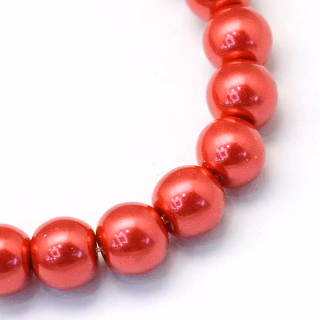 Vaxade glaspärlor - 6-7 mm - crimson  - 25-p