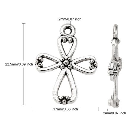 Charms - Berlock - kors - antik silver