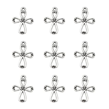 Charms - Berlock - kors - antik silver
