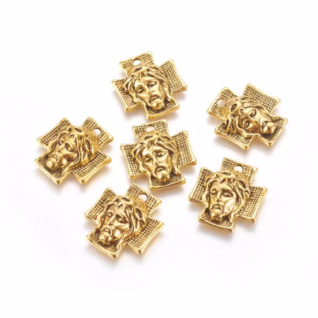 Charms - Berlock - kors Tibetansk stil - antik guld
