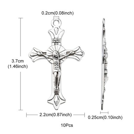 Charms - Berlock - krucifix kors - antik silver