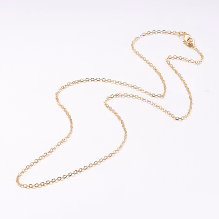 18K guldpläterat halsband med hummer lås - 44,5cm