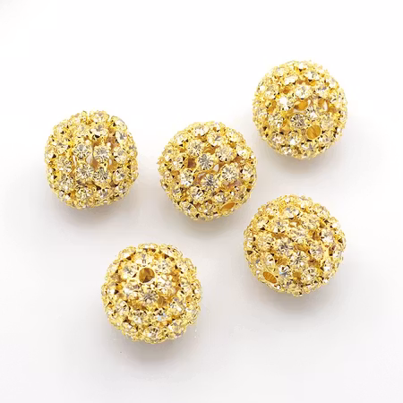 Strass pärla - gyllene/klar -20mm - 1st