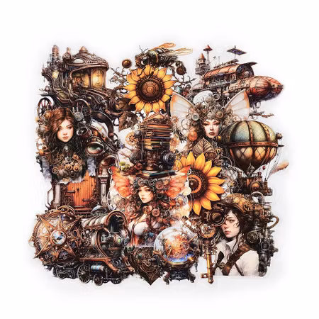 Stickers till scrapbooking - kvinna o blommor - orange - 20st