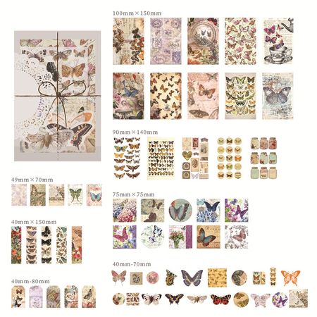Stickers till scrapbooking - fjäril - 83st