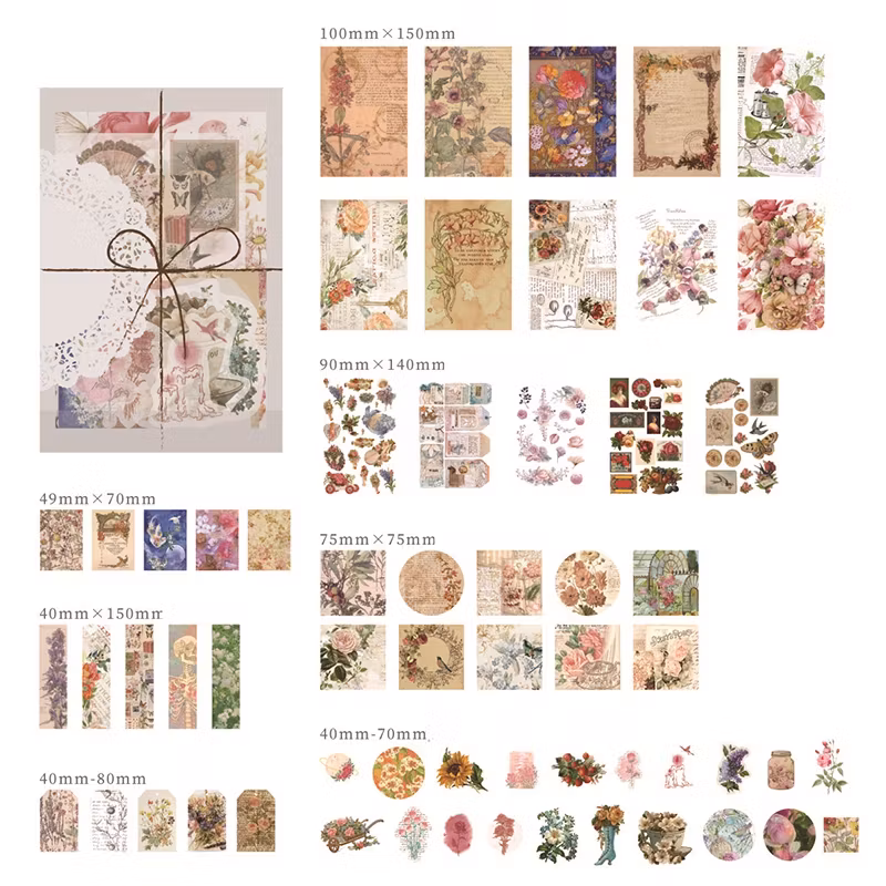 Stickers till scrapbooking - blomster mönster - 83st