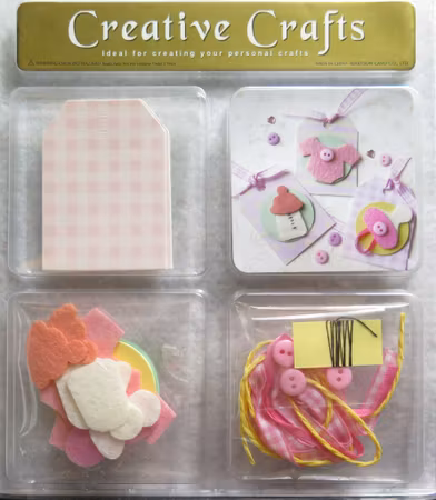 DIY tags/etiketter - baby rosa - 6 tags