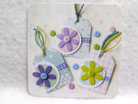 DIY tags/etiketter - blommor - 6 tags