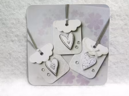 DIY tags/etiketter - hjärta - 6 tags