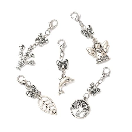 Charms - Berlock - ängel med fjäril, hummer lås- antik silver