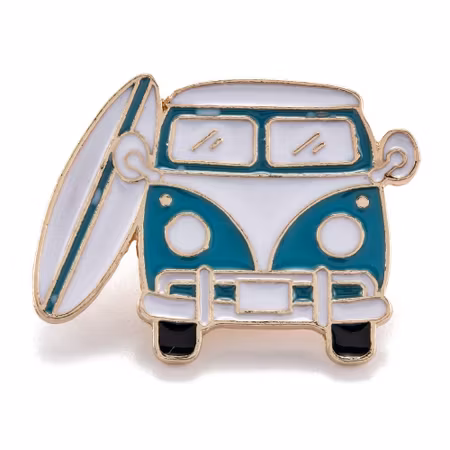 Pin - VW buss - blå/vit