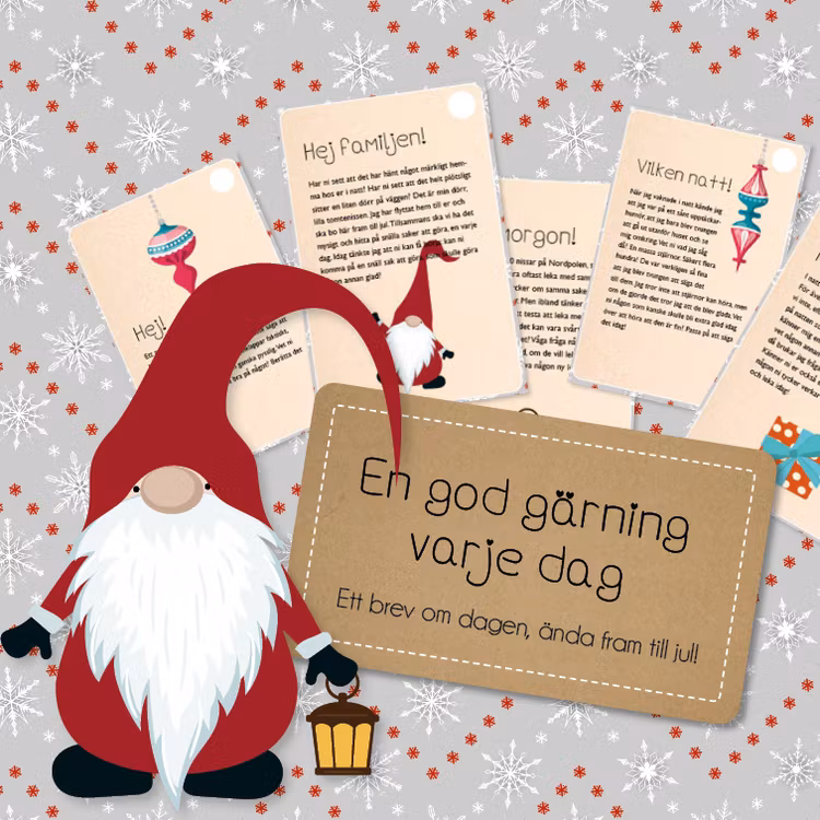 Andrahandssortering! En god gärning varje dag, 3-8 år (Tryckta nissebrev)