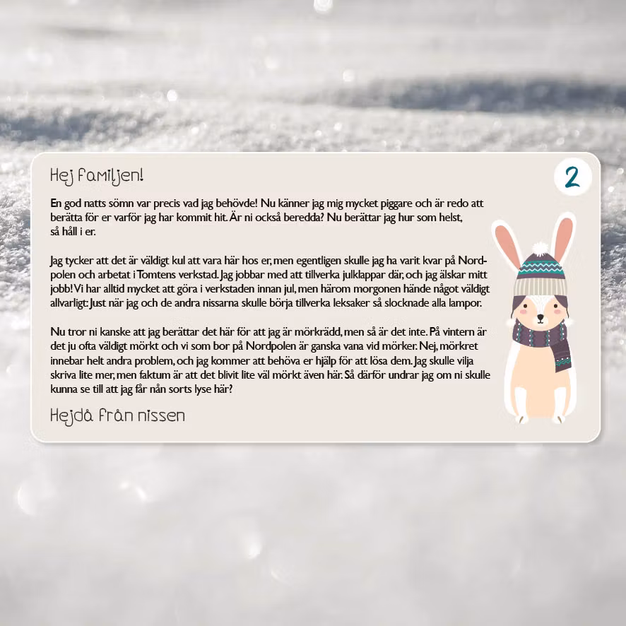 Andrahandssortering! Julmysteriet, 5-10 år (Tryckta nissebrev)